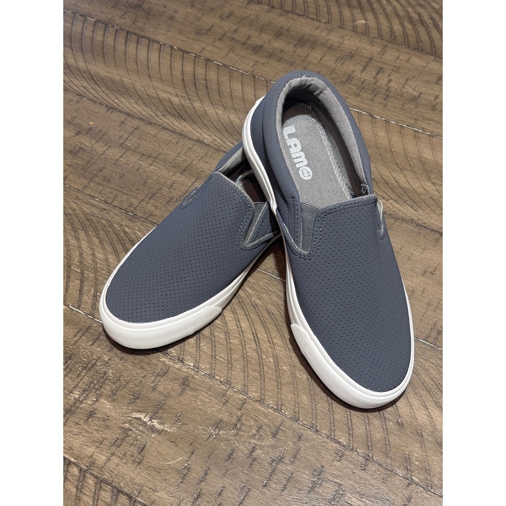 Lamo Mens Slip On Sneakers Grey Perforated Low Top Casual Shoes Size 6